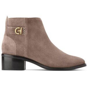 Cole Haan Womens Brown Block Heel Ankle Boots